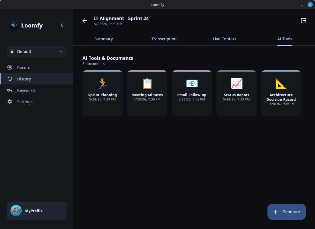 One-click documents